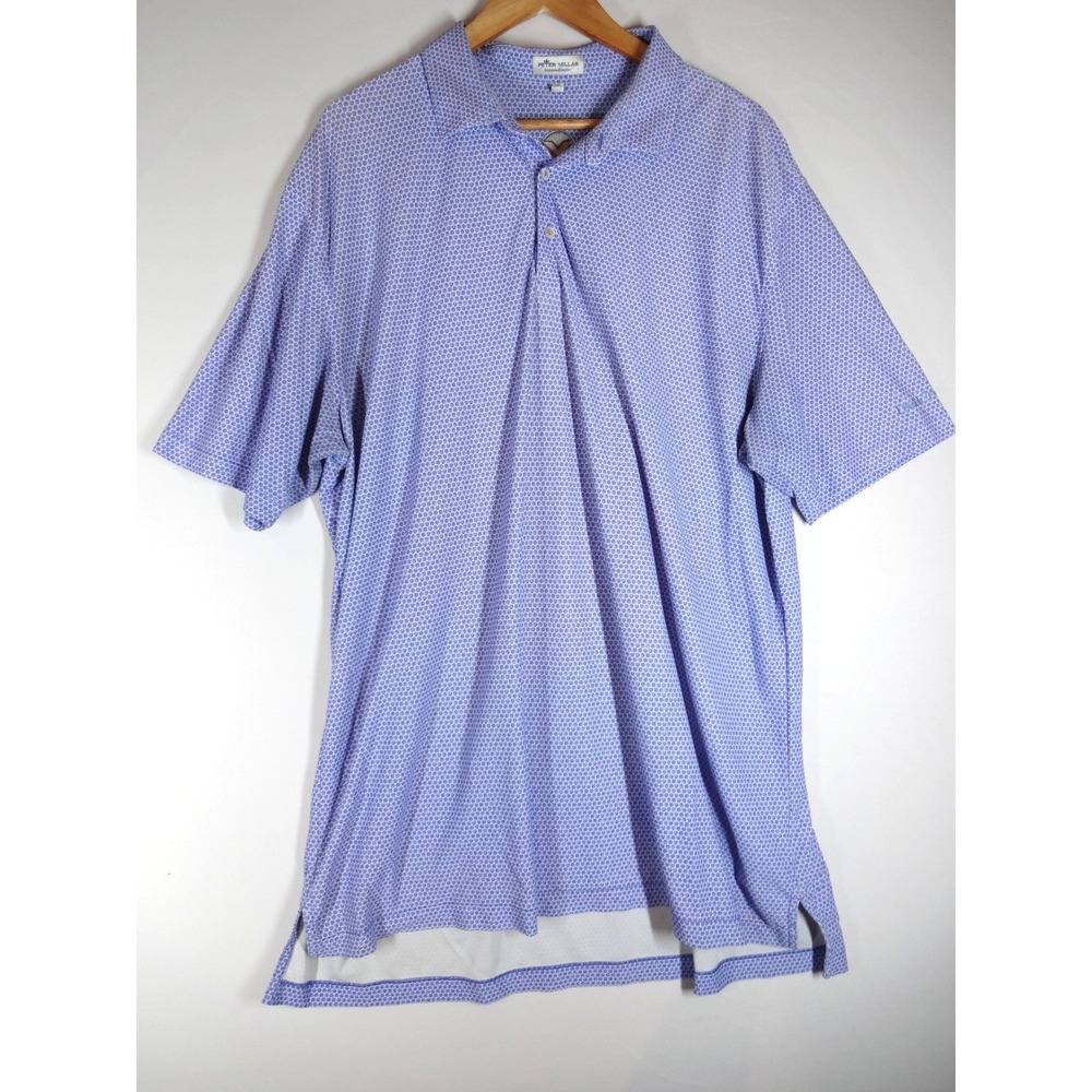Peter Millar Polo Mens XL Purple Honeycomb Summer Comfort Golf Dell Tech
